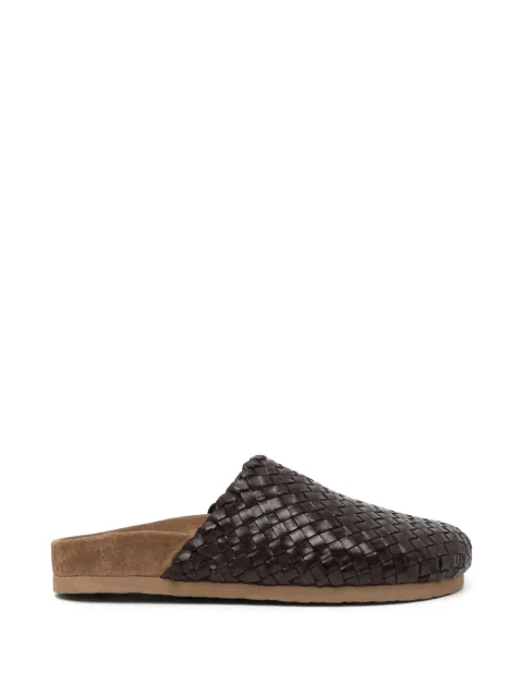 DRAGON DIFFUSION woven leather mules Brown 5110DARKBROWN