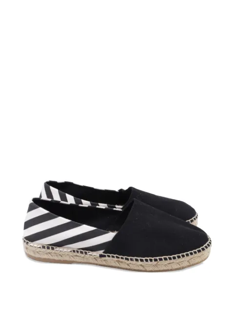 Off-White Pre-Owned striped slip-on espadrilles Black RFCPUUSSH746245W