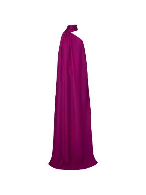 Taller Marmo Astor Extravaganza feather-trim maxi dress Purple TMSS2618393