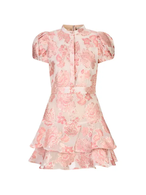 alice + olivia Loryn floral-jacquard mini dress Pink CC604N26546