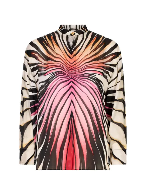 Roberto Cavalli Ray Of Paradise silk shirt Black XKT700CTM33