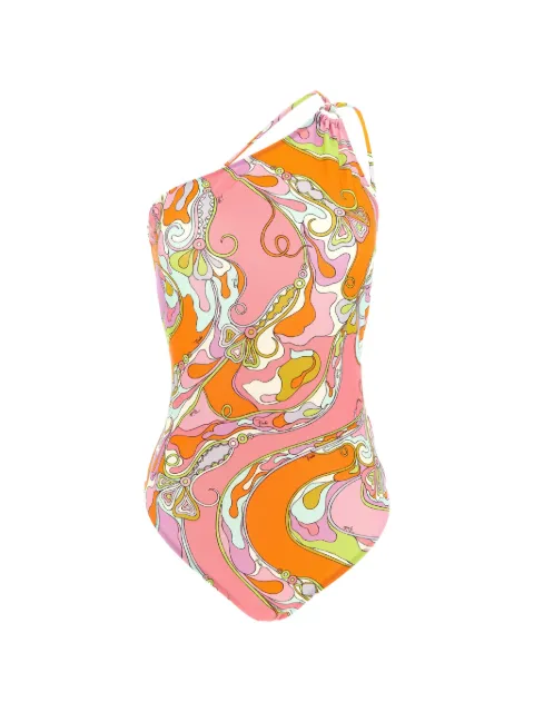 PUCCI floral-print asymmetric swimsuit Pink 6HMC366H835