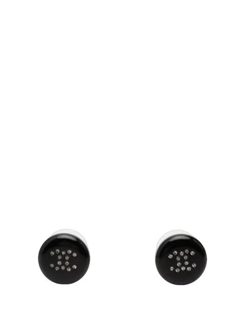 CHANEL Pre-Owned 2000 CC Resin and Strass Button Push Back Earrings costume earrings Black T6U2S2NE14CAP62E