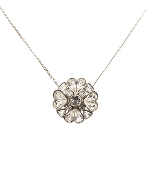 CHANEL Pre-Owned 2008 CC Brass Strass Clover Pendant Necklace costume necklace Silver IRQAQAWSVG400MKG