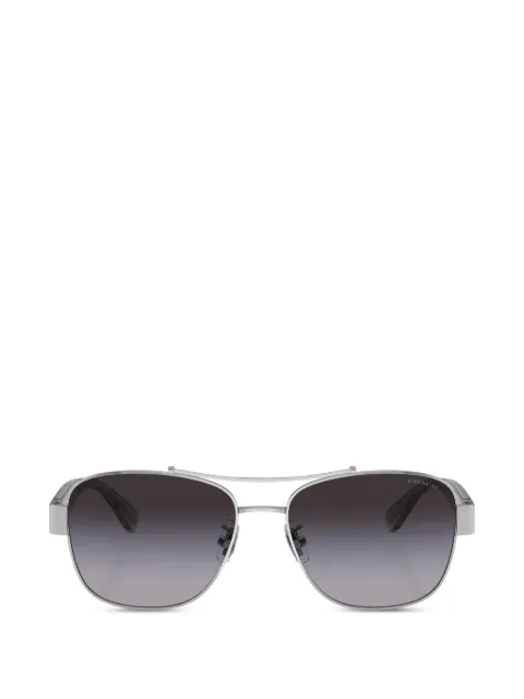 Coach double-bridge pilot-frame sunglasses Silver HC716190018G