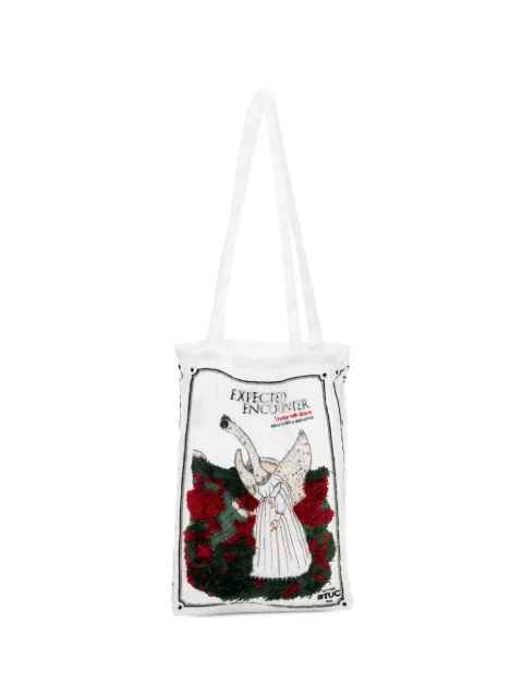 Undercover sequin-embellished embroidered tote bag White UC1F1B04