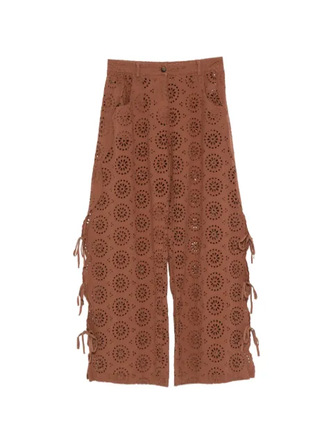 MC2 Saint Barth Kibi sangallo side-tie trousers Brown KII0001
