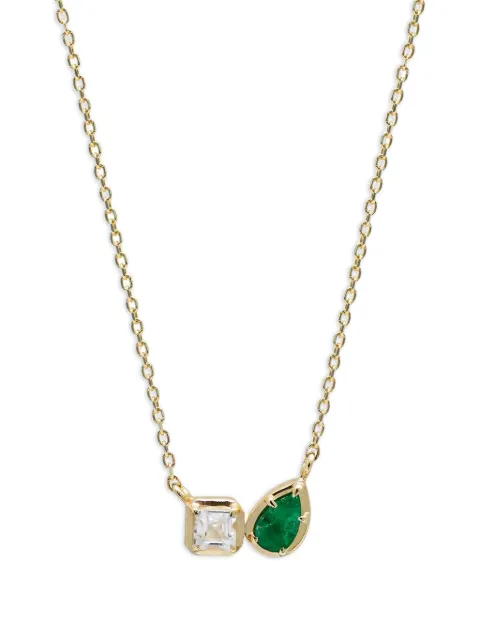 Anzie Mélia emerald and white topaz necklace Gold 5132WE