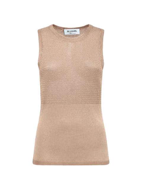 Blugirl perforated-knit sleeveless top Neutrals RA6034MA87RX0768