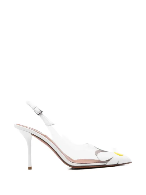 Alaïa floral-applique slingback pumps White AA3G2019O022