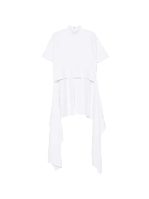 Alaïa asymmetrical-hem T-shirt White AA9I0031J095D