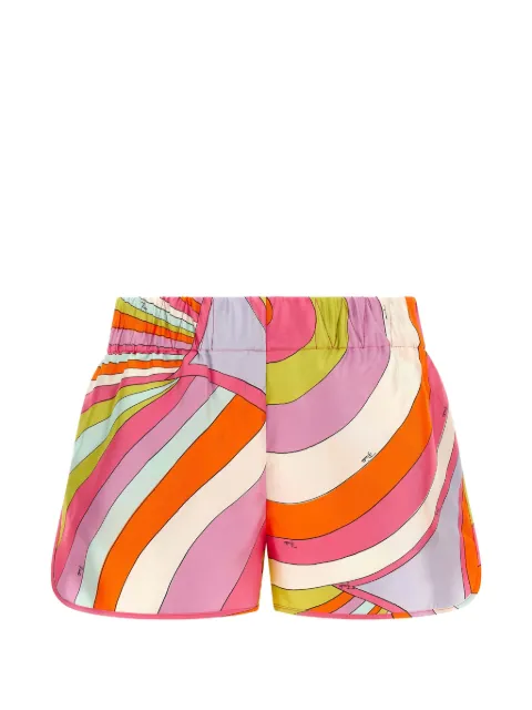 PUCCI Iride-print silk shorts Orange 6HRU266H751