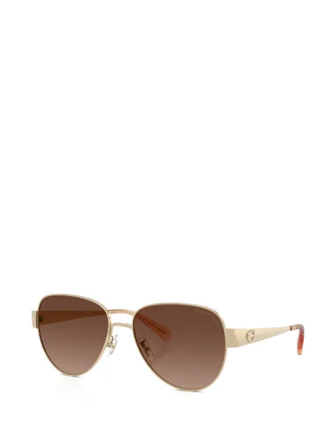 Coach pilot-frame double-bridge sunglasses Gold HC7186900587