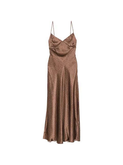 MC2 Saint Barth leopard-print spaghetti-strap silk maxi dress Brown RAV001