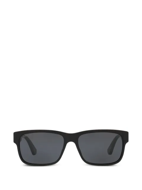 Gucci Eyewear Web-stripe rectangle-frame sunglasses Black GC001690