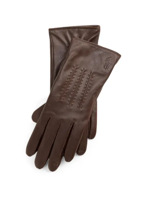 Polo Ralph Lauren stitched leather gloves Brown 455P18147002