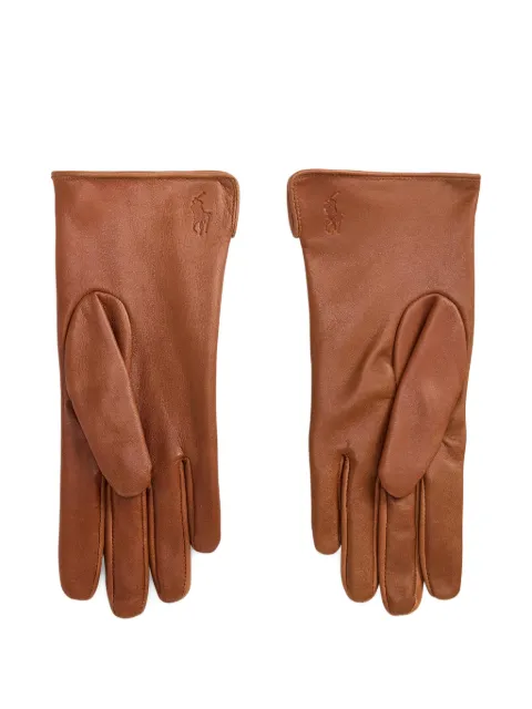 Polo Ralph Lauren cow-print textured gloves Brown 455P18149001