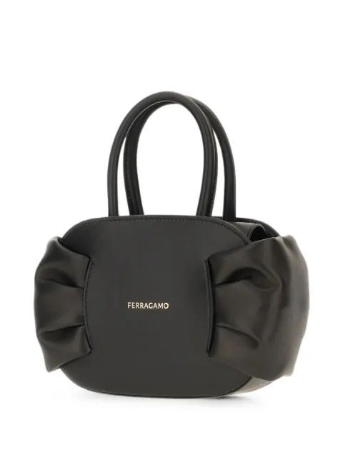 Ferragamo bow-detail leather tote bag Black 795709