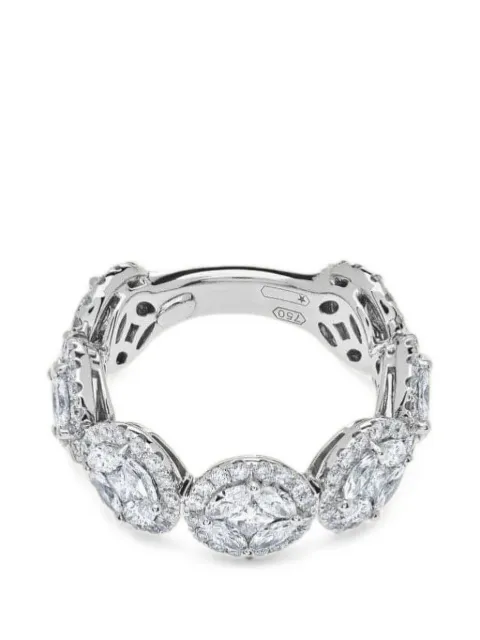 Jewels Aficionado diamond halo ring Silver 841892