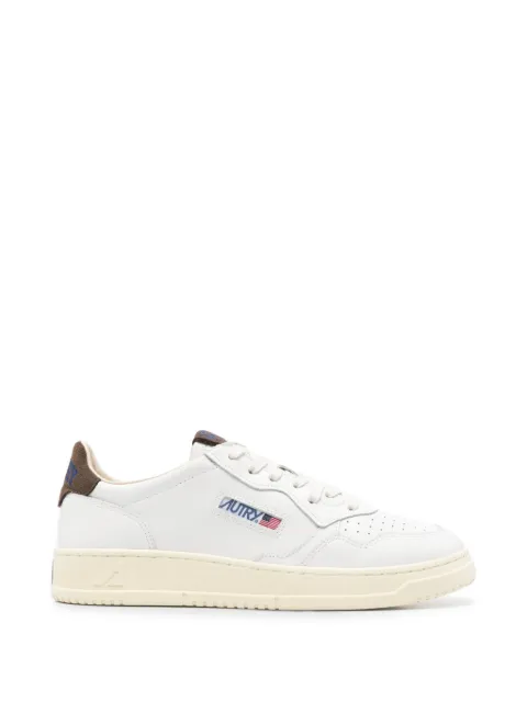 Autry Medalist low sneakers in white leather and chocolate chip suede White AULMHJ03