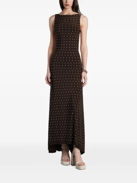 SIEDRES stud-embellished open-back dress Brown WSS26DR12