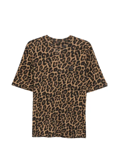 ANINE BING Avi leopard-print T-shirt Brown A081154MTL59