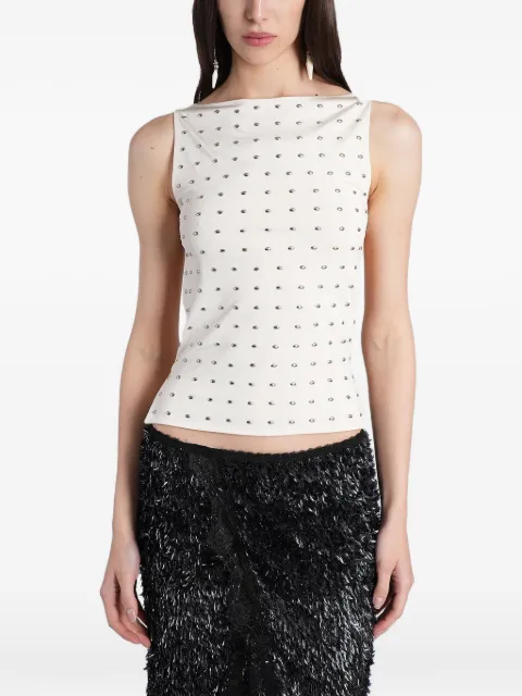 SIEDRES stud-embellished backless top Neutrals WSS26TP22