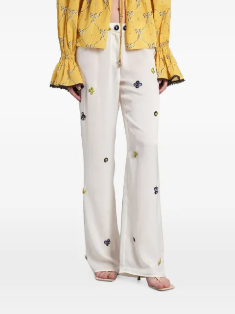 SIEDRES button-embellished wide-leg trousers Neutrals WSS26PA08