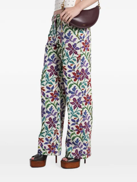 SIEDRES floral-print trousers Neutrals WSS26PA01