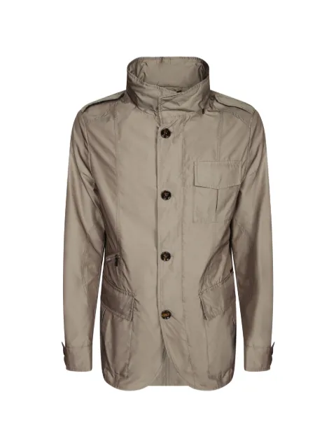 Moorer button-fastening pocket-detail coat Neutrals PORTOKMSIGARO