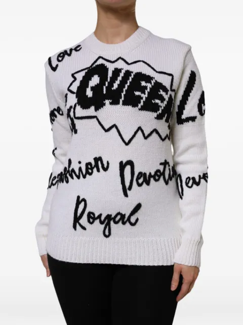 Dolce & Gabbana intarsia-knit long-sleeve sweater White 39976236OV