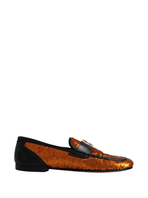Dolce & Gabbana Ariosto sequin-embellished loafers Orange ARIOSTO