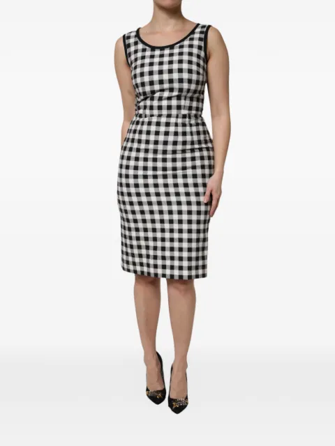 Dolce & Gabbana gingham-check sleeveless midi dress Black F6PJ8T