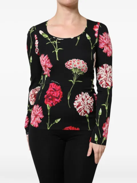 Dolce & Gabbana floral-print long-sleeve blouse Black P01021293