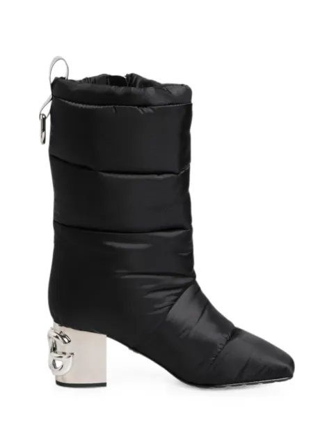 Dolce & Gabbana padded mid-calf logo-heel boots Black MV7706