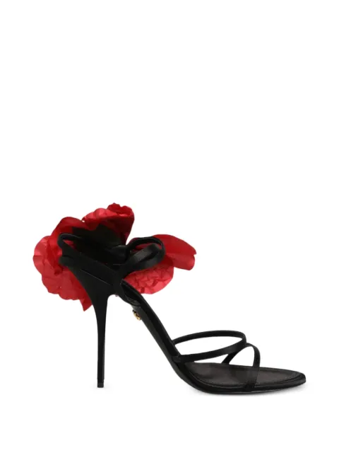 Dolce & Gabbana floral-detail strappy sandals Black CR1817A7630
