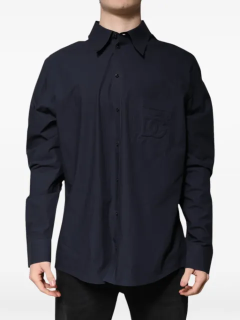 Dolce & Gabbana DG logo-embroidered shirt Blue G5KF5TGF534