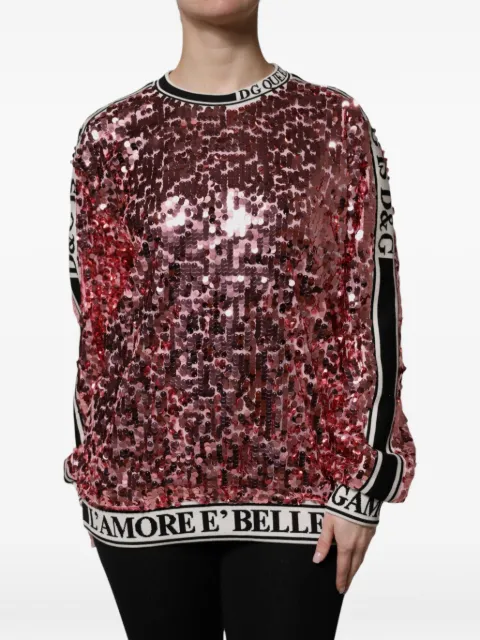 Dolce & Gabbana sequin-embellished sweatshirt Pink F9D82T