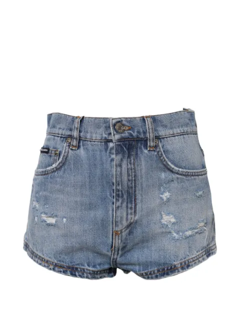 Dolce & Gabbana distressed logo-plaque shorts Blue FTCZPDG8JU5