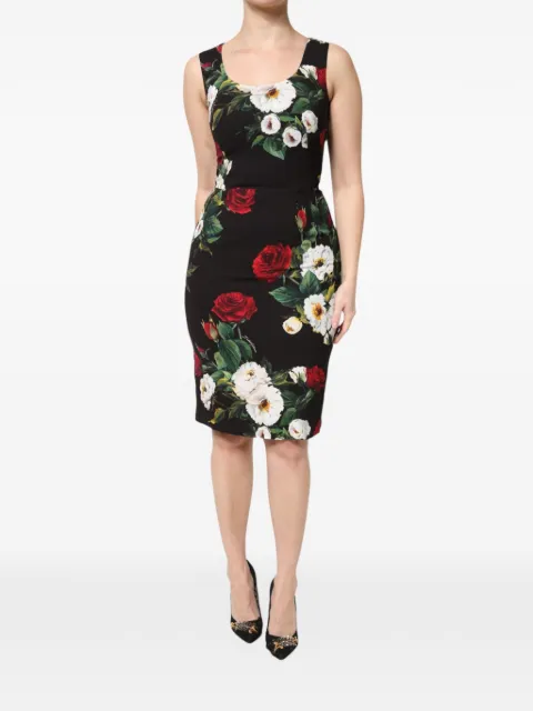 Dolce & Gabbana floral-print sleeveless midi dress Black DR81504
