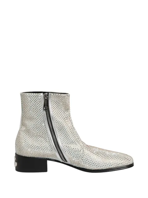 Dolce & Gabbana rhinestone-embellished ankle boots White A60414