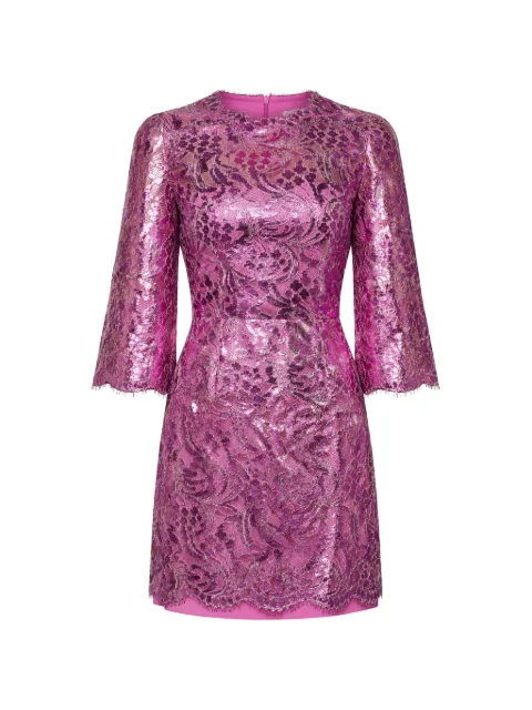 Dolce & Gabbana floral-lace mini dress Pink F6R5UTHLM4T