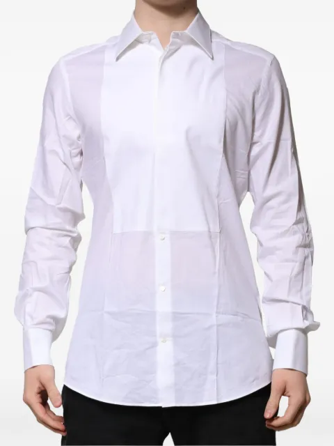 Dolce & Gabbana Gold bib-front cotton-poplin shirt White G5EN3TFU5K9