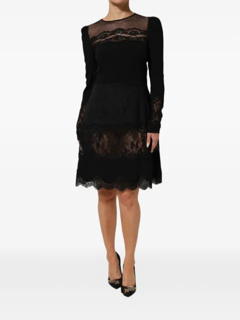 Dolce & Gabbana floral-lace A-line mini dress Black F6MX2THLMHW