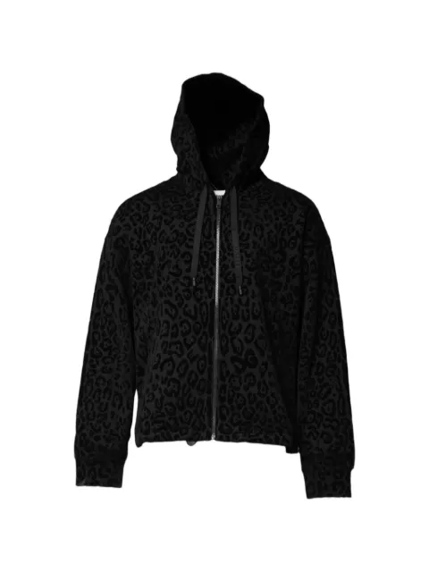 Dolce & Gabbana leopard-print zip-up hoodie Black F7AO2TFSA7B