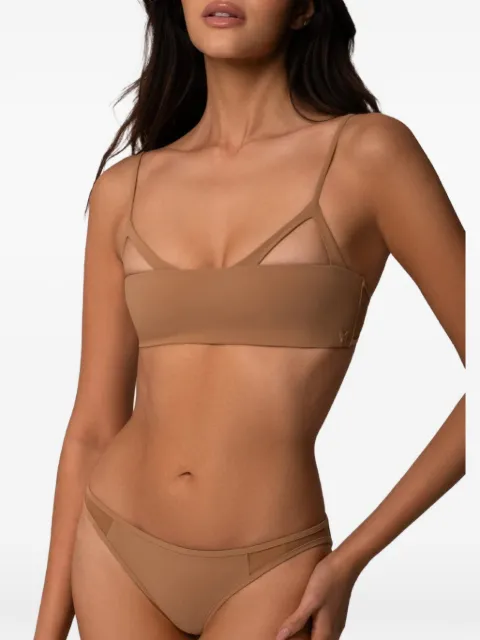 Kiki de Montparnasse peep show cutout bikini top Brown HS2610T025
