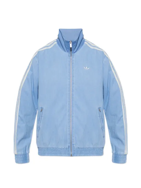 adidas logo-embroidered side-stripe denim jacket Blue KW87570