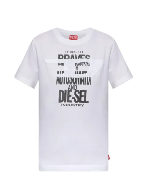Diesel logo-print cotton T-shirt White A228840QIAM