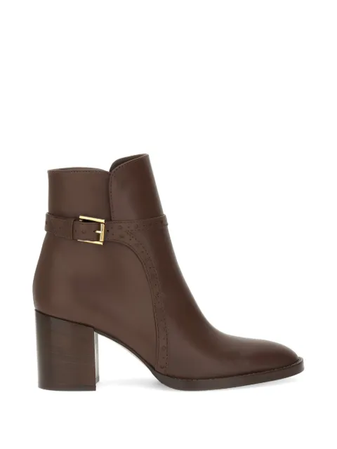 Gianvito Rossi buckle-strap brogue-detail ankle boots Brown G7283470CUOVGI