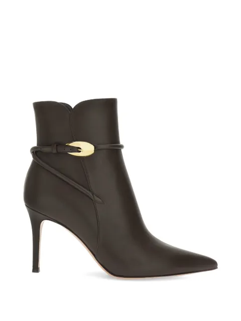 Gianvito Rossi buckle-detail leather ankle boots Brown G7283385RIC